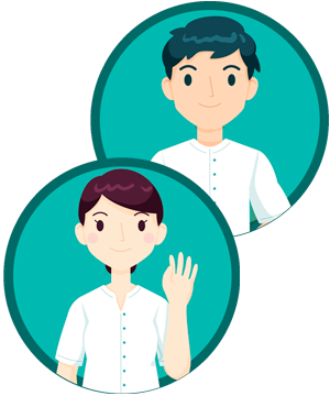 Dibujo de enfermera y enfermero